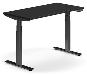 AJ Produkty Výškově nastavitelný stůl QBUS, 1200x600 mm, černá podnož, černá