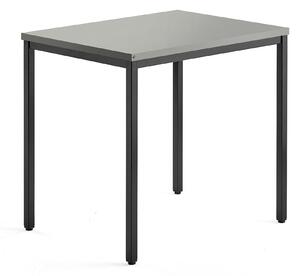 AJ Produkty Přídavný stůl QBUS, 4 nohy, 800x600 mm, černý rám, světle šedá