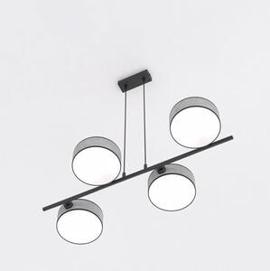 Závěsné svítidlo DRUMZ 4 – šedé / černé, textilní stínidla, 4× E14, šířka 80 cm