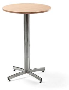 AJ Produkty Barový stůl SANNA, Ø700x1050 mm, chrom/buk