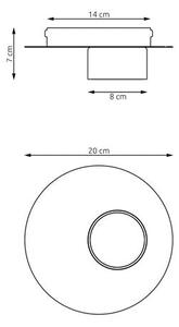 Stropní svítidlo BOLX 1 – vínové, 1× GX53, šířka 20 cm