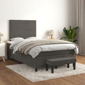 Box spring postel s matrací tmavě šedá 120 x 200 cm samet 3137894