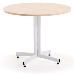 AJ Produkty Kulatý stůl SANNA, Ø900x720 mm, bílá/bříza