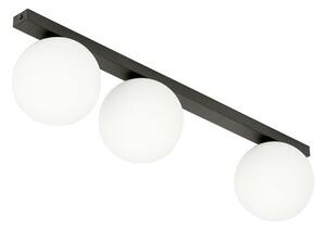 Stropní svítidlo FIT 3 – černé, opálové sklo, 3× E14, šířka 70 cm