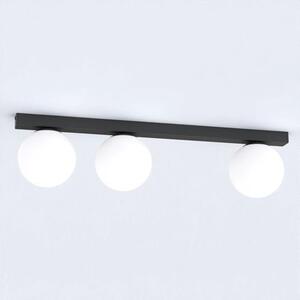 Stropní svítidlo FIT 3 – černé, opálové sklo, 3× E14, šířka 70 cm