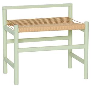 Hübsch Světle zelená lavice Heritage 60 cm s výpletem