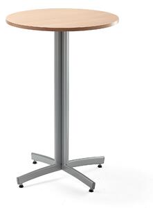 AJ Produkty Barový stůl SANNA, Ø700x1050 mm, stříbrná/buk