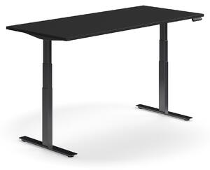 AJ Produkty Výškově nastavitelný stůl QBUS, 1800x800 mm, černá podnož, černá