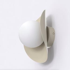 Nástěnné svítidlo FIERO M K1 – moka, bílé sklo, 1× G9, šířka 16 cm