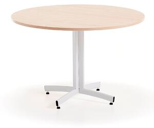 AJ Produkty Kulatý stůl SANNA, Ø1100x720 mm, bílá/bříza