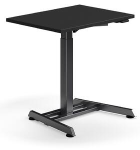 AJ Produkty Výškově nastavitelný stůl QBUS, 800x600 mm, černá podnož, černá