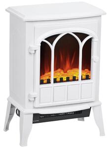 HOMCOM Elektrický krb 1000W/2000W - Dekorativní krb s efektem plamene, nastavitelnou teplotou a ochranou proti přehřátí pro plochy 15-30 ㎡ 39x23x56,5