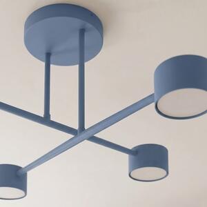 Stropní svítidlo HALO 4 – tlumeně modré, 4× GX53, šířka 60 cm