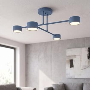 Stropní svítidlo HALO 4 – tlumeně modré, 4× GX53, šířka 60 cm