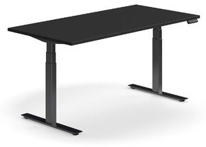 AJ Produkty Výškově nastavitelný stůl QBUS, 1600x800 mm, černá podnož, černá