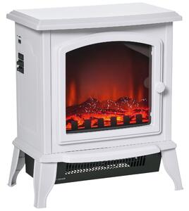 HOMCOM Elektrický Krb 1000/2000W Volně Stojící Dekorativní Krb s Realistickým Efektem Plamene a Nastavitelným Termostatem pro Místnosti 20-25 m² 36,5x