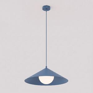 Závěsné svítidlo MONO 1M – tlumeně modré, bílé sklo, 1× E14, šířka 40 cm