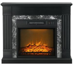 HOMCOM 1800W Elektrický Krb Dekorativní Krb s Efektem Plamene, Dálkové Ovládání, Časovač, Termostat, Ochrana proti Přehřátí pro Místnost o Velikosti 3