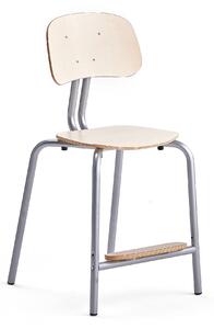 AJ Produkty Školní židle YNGVE, 4 nohy, výška 520 mm, stříbrná/bříza
