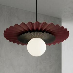 Závěsné svítidlo UMBRA 1 – vínové / černé, bílé sklo, 1× G9, šířka 35 cm
