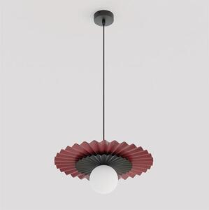 Závěsné svítidlo UMBRA 1 – vínové / černé, bílé sklo, 1× G9, šířka 35 cm