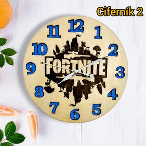 Dřevěné nástěnné hodiny Fortnite