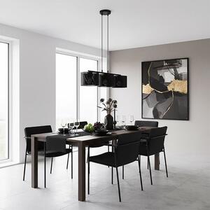 Závěsné svítidlo LUX 3 – celočerné, textilní stínidla, 3× E27, šířka 70 cm