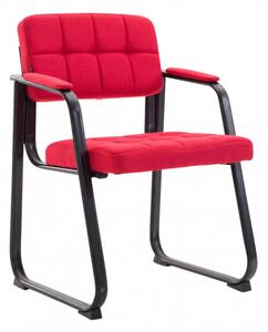 Jídelní / konferenční židle Kalibra podnož černá / látkový potah, červená