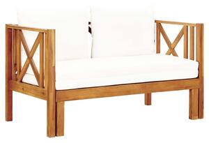 2místná zahradní lavice s poduškami 122 cm masivní akácie 310307