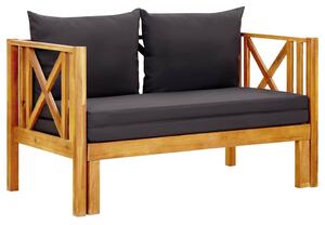 2místná zahradní lavice s poduškami 122 cm masivní akácie 310308