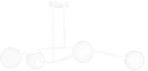 Stropní svítidlo HALLDOR 4 – celobílé, sklo, 4× E14, šířka 108 cm