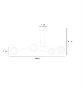 Stropní svítidlo HALLDOR 4 – celobílé, sklo, 4× E14, šířka 108 cm