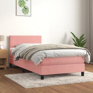 Box spring postel s matrací růžová 80 x 200 cm samet 3141154