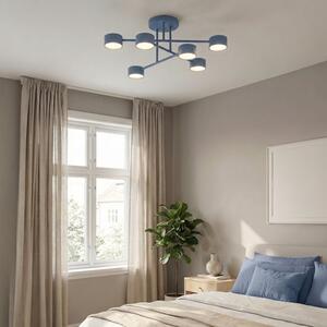 Stropní svítidlo HALO 6 – tlumeně modré, 6× GX53, šířka 60 cm