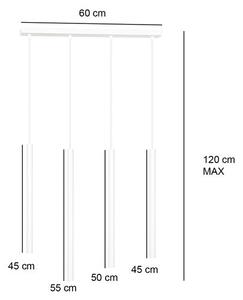 Závěsné svítidlo SELTER 4 – bílé, 4× G9, šířka 60 cm