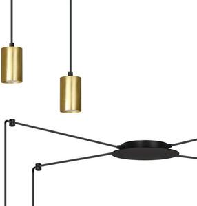 Závěsné svítidlo TRAKER 4 – černé / zlaté, 4× GU10, šířka 300 cm