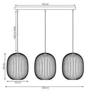 Závěsné svítidlo MANTRA 3 – vínové, 3× GX53, šířka 120 cm