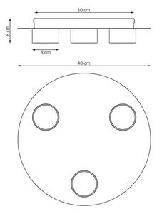 Stropní svítidlo BOLX 3 – vínové, 3× GX53, šířka 40 cm