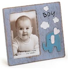 Dětský dřevěný fotorámeček 10x15 BABYFANT modrý