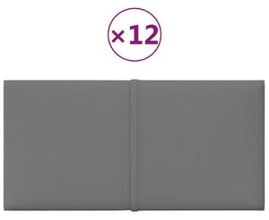 Nástěnné panely 12 ks světle šedé 30 x 15 cm textil 0,54 m²