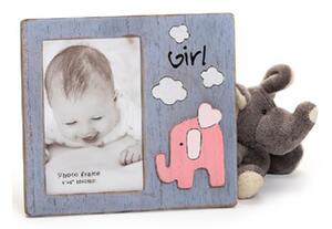 Dětský dřevěný fotorámeček 10x15 BABYFANT růžový