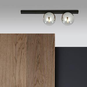 Stropní svítidlo FIT 2 – černé, grafitové sklo, 2× E14, šířka 70 cm