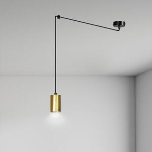 Závěsné svítidlo TRAKER 1 – černé / zlaté, 1× GU10, šířka 8 cm