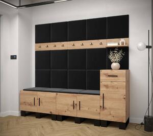 Předsíňová stěna Artin 8 - dub Artisan Barva: Černá - Manila 18