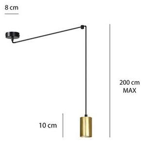 Závěsné svítidlo TRAKER 1 – černé / zlaté, 1× GU10, šířka 8 cm