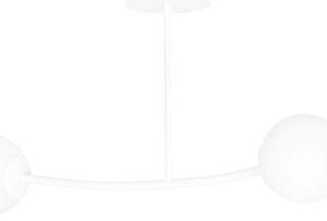 Stropní svítidlo HALLDOR 2 – celobílé, sklo, 2× E14, šířka 81 cm
