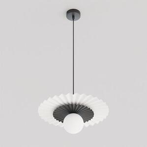 Závěsné svítidlo UMBRA 1 – bílé / černé, sklo, 1× G9, šířka 35 cm