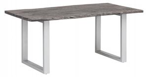 Šedý jídelní stůl masiv akát Grey 140x90 šedé nohy