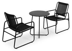 ModernHOME Set zahradního nábytku, dvě židle, černý stůl
