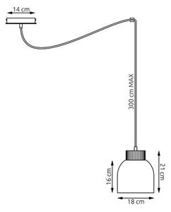 Závěsné svítidlo KRU 1 – moka, 1× E27, šířka 300 cm